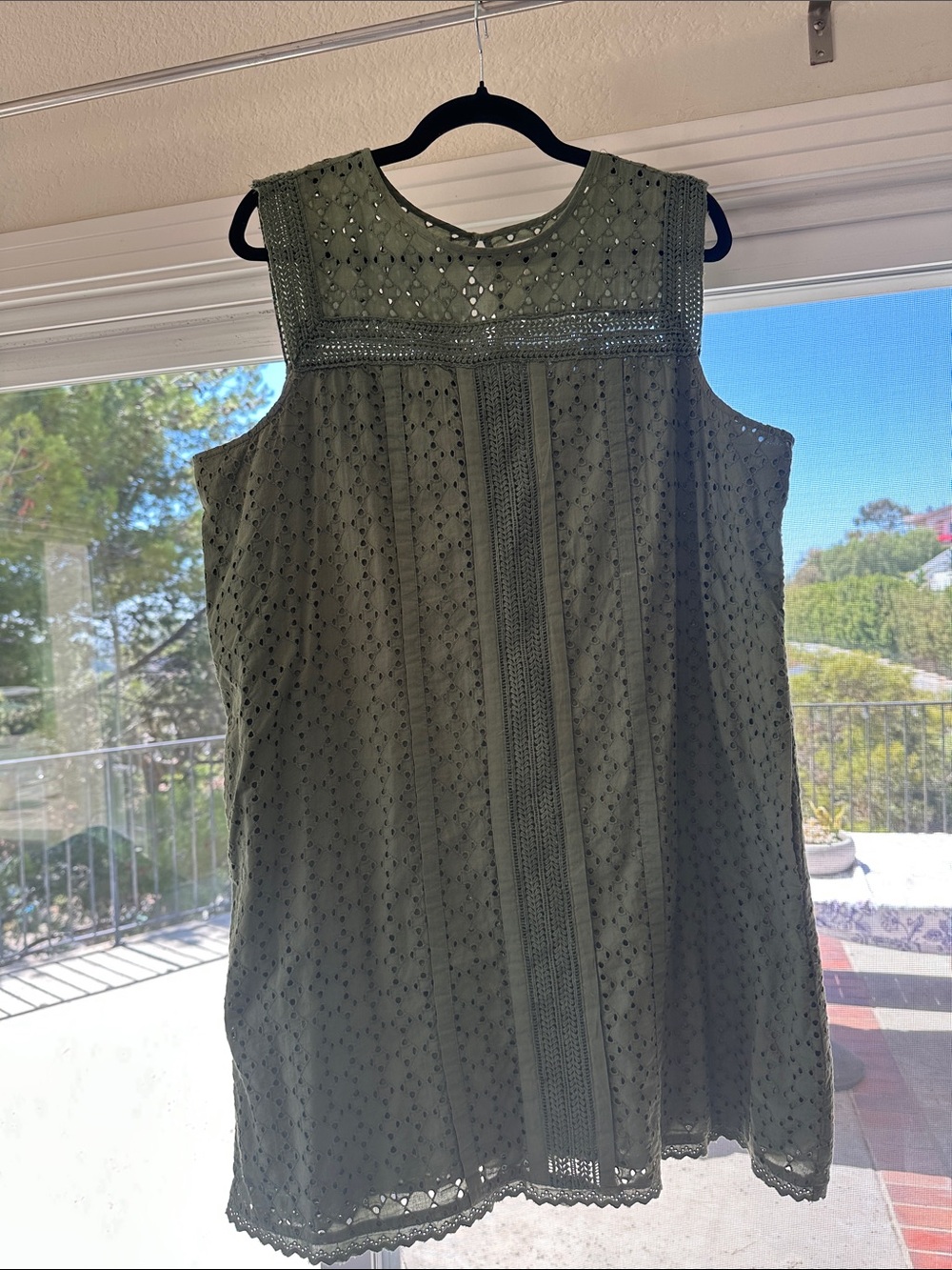 GAP Olive Green Eyelet Lace Mini Dress